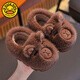G.duck Capibala winter children's cotton slippers for boys and girls, warm plus velvet, medium and large children's parent-child baby bag heel cotton shoes, light coffee slippers, size 28 29 (shoe length 17CM suitable for feet 16CM)