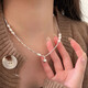 Yinruitai s925 sterling silver Korean broken silver freshwater pearl love necklace female niche design high-sensitivity clavicle chain xl1178 925 silver