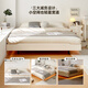 Quanyou Home tatami double bed without bedside bed 1.5m x 2m small apartment bedroom home cream style suspended bed