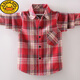 G.duck3-15 years old boys plaid shirt autumn and winter fashionable children's cotton long-sleeved shirt boy cardigan jacket orange 120 cm