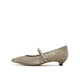 Joy/peace Dong Jie's same Olive Martini 25 Autumn New Chinese Cowhide Light Mouth Mary Jane Single Shoes 12603CQ5 Apricot Color 34
