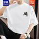 Romon (Romon) 260G American Heavy Gewicht T-Shirt Herren-kurzärmelige reine Baumwollrunde Hals Top Sommer Trendy Lose Baumwoll halbärmelte T-Shirt M09-694 Iron Grey M [100-120jin [Jin gleich 0,5 kg]]]