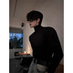 Digada American black turtleneck sweater for men in spring and autumn, handsome and versatile bottoming suit with high-end casual sweater JGCL-M04 black XL