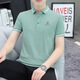 ZZANG / INS LUX LUXE LUXE LUXE MARQUE POLO CHIRT CHIRT CHIRT MEN'S NOUVEAU T-SHIRT BUSING LOBE BUSINE CASBOST COST OFFRY A12356M APPRICOT COLOR 2XL (recommandé 145-165jin [Jin est égal à 0,5 kg]))