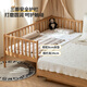Bedra de madera de madera Genji Buardería de madera de madera que empalme cama cama grande cama ancha que empalme de niños y niñas cama pequeña de 0,8 metros cama para niños (con barandilla) + j115 colchón