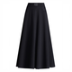 Woolen skirt for women with drapey black winter 2025 new style high-waist skirt that covers the crotch and looks slimming, long skirt with pleated skirt, black M 2 feet/recommended 90-100 Jin Jin is equal to 0.5 kg