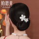 Bosiya 2025 new flower hair twister women's back hair clip advanced simple twist clip lazy artifact headwear hair accessories double flower black