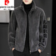 Pierre Cardin Fashionable Men's Jacket 2025 Autumn and Winter New Jacket Thick Warm Shearling Jacket Fur-in-Wool Gray 2XL Recommended 140-155Jin Jin equals 0.5 kg