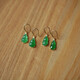 QUAMER spring is gloomy, national style green earrings, green ice penetrating chalcedony gourd earrings, 925 silver