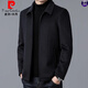 皮尔卡丹（pierre cardin）羊毛毛呢大衣外套男短款秋冬季装加厚翻领中年男士呢子夹克外套 99802灰色 170/M