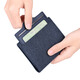 WILLIAMPOLO Paul Wallet Men's Short Canvas Personalized Wallet Creative Youth Driver's License Leather Case Multifunctional Small Card Holder Blue Short Style