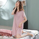 Langsha Nightgown Summer Modal Cotton Cottoned Complete Shoreteed Skirt для средней длины для молодых и средних женщин, которые можно носить за пижамой, и домашняя одежда 9249 л (160-165 см/110-120Jin [Jin равняется 0,5 кг])))