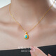 Hi Diamond Spot Oval Turquoise Pendant Gemstone Natural Colored Treasure Light Luxurious Temperament as a Birthday Gift for Your Girlfriend Turquoise Pendant (Silver Chain Delivered)