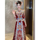 ROAR UTHAUG Velvet Xiuhe Wedding Clothes 2025 New Bride Wedding Dress Chinese Wedding Dress Heavy Industry Dragon and Phoenix Gown Wedding Clothes Red Xiuhe Clothing Free Earrings M