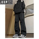 
JEEP SPIRIT three-proof soft shell plus velvet forward pants men's waterproof American parachute pants autumn and winter outdoor mountaineering work pants 723 black plus velvet XL