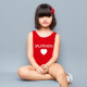 Van De'an (BALNEAIRE) high-end little red heart series girls' one-piece hot spring sun protection vacation swimsuit training Apple Red 100