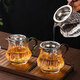 Glass Fair Cup High Temperature Resistant Tea Maker Teacup Petals Household Tea Sea 22171 Fair Cup Amber Handle *Without Tea Leak