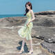 BMOI Sommer 2025 neuer Stil der Chic-atemberaubender schöner Rock sexy Temperament Temperament HAUSPERSULE Kleid gelbgrünes ärmellose Kleid m suggeriert 95104jin [Jin ist 0,5 kg]