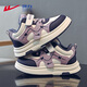 Warrior children's shoes winter velvet high-top girls' sneakers children's warm cotton shoes WZ-C295L m/light purple/dark purple 35