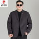 Pier Cardin large size double-sided wool coat for men's autumn and winter tweed coat plus fat plus larger men's clothing fat business wool suit dark gray 3XL (recommended 160-180Jin [Jin equals 0.5 kg])