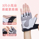 Made in JD.com, all-round women's fitness gloves, sports pull-ups, horizontal bars, cycling, non-slip, half-finger, pink and gray S-code
