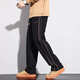 GPEJ plus velvet thickened men's pants autumn and winter side stripes black casual pants men's wide-leg straight-leg waist pants trousers winter 831 brown plus velvet XL