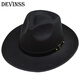Kuiying top hat men's Shanghai beach hat Xu Wenqiang's same style British top hat groom's official hat classic wool felt hat black M (56-58cm)