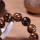 Fat Donglai's same amber Burmese root amber bracelet black beeswax fairy flower cave honey old beeswax round bead bracelet for men 22mm 11 bold men's style