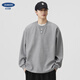 Duken heavyweight waffle sweatshirt men's spring and autumn 2025 high-end American loose Henry collar bottoming shirt long-sleeved light gray soft and skin-friendly/not easy to pilling S (recommended 110Jin Jin equal to less than 0.5 kg)