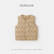 Dudujia children's vest thickened autumn and winter New Year red boys' vest winter warm children's clothing girls' cotton vest vest off-white 90