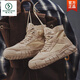Woodpecker Martin boots men's spring and summer canvas high-top workwear men's autumn labor protection outdoor yellow desert mountaineering sport trend Khaki [upgrade] 42