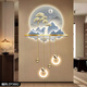 Dessinant l'entrée de luxe légère moderne de la ville, peinture de décoration lumineuse, couloir tridimensionnel, couloir, peinture de lumière murale à LED, nouvelle peinture de paysage chinois, ZP3880 [Fulu Jinshan] 60 * 99cm Paint LED (Power Bank Model + Remote Control)