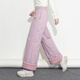 Flying in the snow new style gourd pattern down pants for women Korean style loose straight wide leg warm lambswool pink|1234 M 165/72A