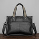 
COW briefcase men's head layer cowhide men's handbag large capacity genuine leather bag C-8621 elegant black 14 inches