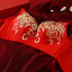 Catman big red zodiac year underwear women's small breasts gathered without steel rings Year of Snake Married Bride Sexy Bra Set 6624 Hongyun Gift Box Set 85C /38