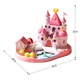 Xinge Children's Toys Simulate Magnetic Manipulation Doll Surprise City City Attractions Princess Dream Castle Sound and Light Music Pink