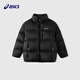 ASICS Children's Wear 25 Years Winter Short Puff Bread Jacket for Boys and Girls, Lightweight, Fluffy, Comfortable and Waterproof Black 85% Down 150 Filled Down 169.4g