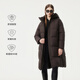Tambor down jacket women's long fashion casual versatile warm thickened hooded bread jacket 530836Z Elephant Coffee 165