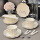 
ZNMW Qipai Sense Ceramic Bowl Plate Tableware Household Underglaze Colored Bowl Plate Housewarming Gift Bowl Bowl 2 Ordinary Pack 13792-piece Set