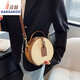 Kangaroo Textur Mode Crossbody kleine runde Tasche für Frauen 2024 Herbst Neue Vielseitige Retro -Handtasche Single Schulter Crossbody Bag Beige Weiß