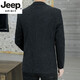 JEEP SPIRIT high-end men's small suit jacket men's casual autumn and winter business suit middle-aged dad suit suit men's cotton 6002 pure black 6XL 205 (205-220) Jin Jin equals about 0.5 kg