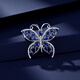 France Kou brooch women's sapphire butterfly light luxury temperament niche high-end corsage brooch accessories birthday gift for girlfriend Sapphire butterfly SF air freight, engraved greeting card