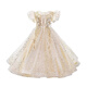 G.DuckKids Petite robe de canard jaune fille fleur fille gonfy yarn robe pour enfants robe princesse fille hôte de piano costume de champagne de champagne 140 taille 9 ~ 10 ans [130-140cm]
