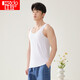 Red bean vest men's Xia Modal slim and markless base shirt men's round neck versatile sports vest pearl white 175