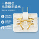 JD Logistics Multifunctional One to Three Socket Xiaomi Same Style Office Home Rotatable Multifunctional Socket Converter Against the Wall Without Blocking the Switch Expansion Multi-hole Socket Value Experience White One Pack