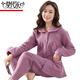 Modal Herbst und Winter Baumwolle Luftwatte Mezzanin-Pyjamas für Frauen verdickte reine Baumwoll-Langhülle Dreischicht dünne Baumwoll-Kleidung 6169 XL