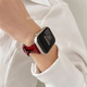 Vino Xinging Rojo Red Small S10 Huaqiangbei S9 Strap Ultra2 Fin Genuine Leather Adecuado para iWatchs8/S9 Apple de cuero fino-Avocado Apple Iwatch nuevo S841 mm
