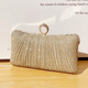 KUQIDAISHU Dinner Clutch Bag Women's 2024 New Banquet Dress Handbag with Cheongsam Bag Party Evening Dress Small Bag Golden