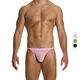 Sanqihu sexy men's thong double-layer gauze see-through high-elastic breathable bag T-pants 02512 Pink S
