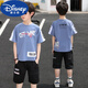 Disney Boys Camiseta de manga corta 2024 Summer New Children's Big Children's Tops Clothing Children Boys Algodón de algodón puro Hermano Moda de verano Winniela-Bx679t-White 120 cm